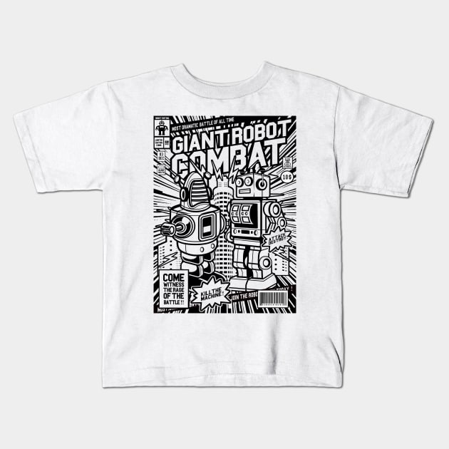 Giant Robot Combat Kids T-Shirt by CRD Branding